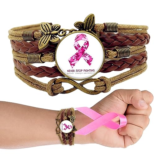 Geruwam Krebs-Armbänder für Frauen - Weben von Lederarmbändern zur Aufklärung über Brustkrebs,Brustkrebsartikel, Bewusstseinsarmbanddekorationen, Brustkrebszubehör Geruwam Krebs-Armbänder für Frauen - Weben von Lederarmbändern zur Aufklärung über Brustkrebs,Brustkrebsartikel, Bewusstseinsarmbanddekorationen, Brustkrebszubehör von Geruwam