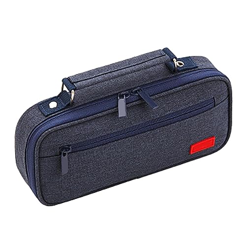 Geruwam Stiftetui für Mädchen,Multifunktionale Canvas-Briefpapier-Organizer-Tasche mit doppelten Schichten - Klassenzimmer-Briefpapier-Organisation für Stifte, Bleistifte, Taschenrechner, Lineale von Geruwam