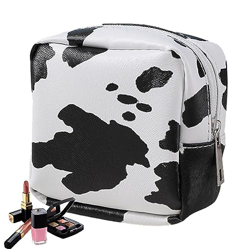 Make-up-Organizer-Tasche - Kuh-Print-Make-up-Kosmetik-Organizer-Beutel | Wasserdichter Reise-Organizer, tragbarer Make-up-Koffer für Shampoo, Toilettenartikel, Hautpflege Geruwam von Geruwam