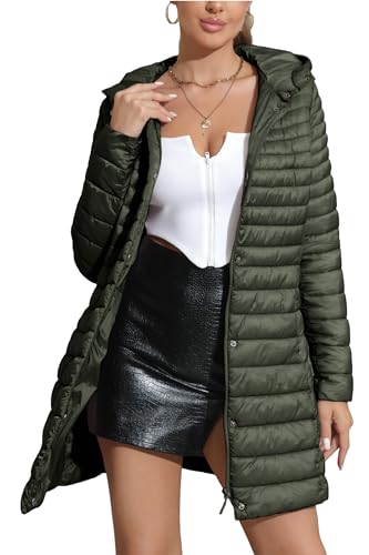 Geschallino Damen Übergröße Gesteppt Leicht Gepolstert Puffermantel mit Kapuze 7148APlus Grün 4X Geschallino Damen Übergröße Gesteppt Leicht Gepolstert Puffermantel mit Kapuze 7148APlus Grün 4X von Geschallino