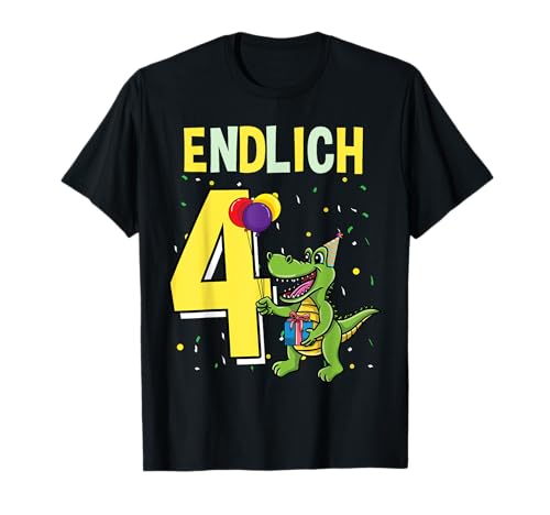 Geschenk 4 Jahre alt Kinder Krokodil Geburtstag T-Shirt von Geschenk 4 Jahre alt Kinder Krokodil Geburtstag