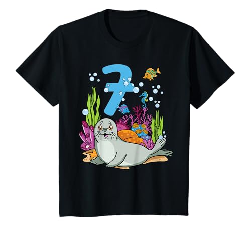 7 Jahre alt Geburtstag Kind Junge oder Mädchen süße Robbe T-Shirt 7 Jahre alt Geburtstag Kind Junge oder Mädchen süße Robbe T-Shirt von Geschenk 7 Jahre Geburtstag von Lifua
