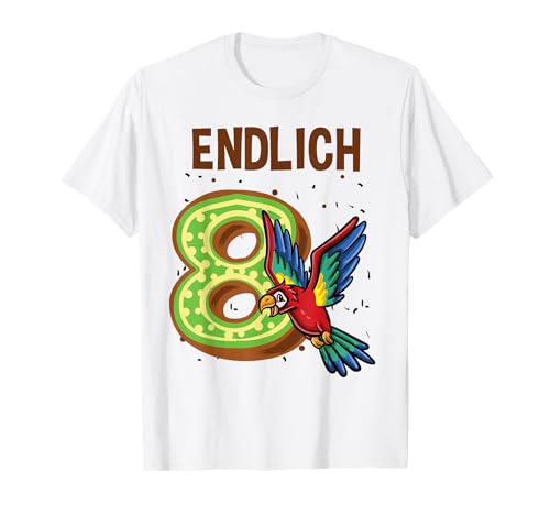 Geschenk 8 Jahre alt Papagei Kinder Geburtstag T-Shirt Geschenk 8 Jahre alt Papagei Kinder Geburtstag T-Shirt von Geschenk 8 Jahre alt Papagei Kinder Geburtstag