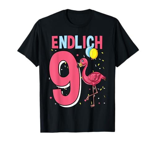 Geschenk 9 Jahre alt Flamingo Mädchen T-Shirt Geschenk 9 Jahre alt Flamingo Mädchen T-Shirt von Geschenk 9 Jahre alt Flamingo Mädchen