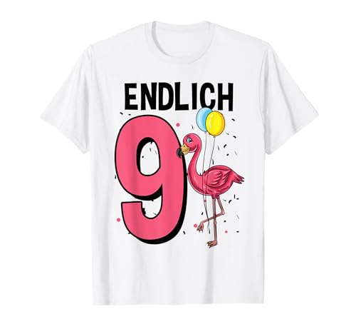 Geschenk 9 Jahre alt Flamingo Mädchen T-Shirt Geschenk 9 Jahre alt Flamingo Mädchen T-Shirt von Geschenk 9 Jahre alt Flamingo Mädchen