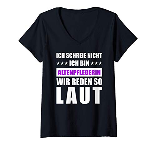 Damen Altenpflege Damen Arbeitskleidung Pflege Kasaks bunt lustig T-Shirt mit V-Ausschnitt Damen Altenpflege Damen Arbeitskleidung Pflege Kasaks bunt lustig T-Shirt mit V-Ausschnitt von Geschenk Altenpflegerin Pflegekraft Kasack Zubehör