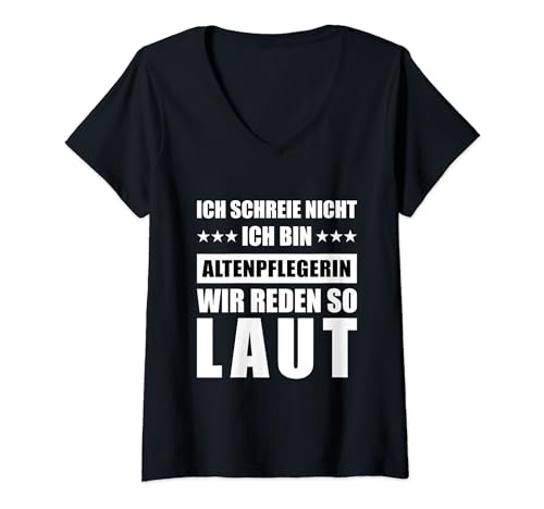 Damen Altenpflege Damen Arbeitskleidung Pflege Kasaks bunt lustig T-Shirt mit V-Ausschnitt Damen Altenpflege Damen Arbeitskleidung Pflege Kasaks bunt lustig T-Shirt mit V-Ausschnitt von Geschenk Altenpflegerin Pflegekraft Kasack Zubehör