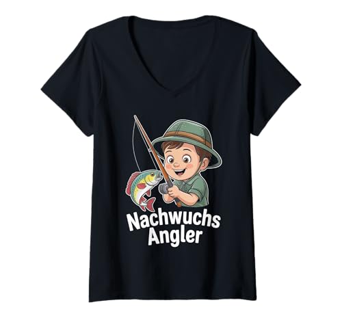 Damen Nachwuchs Angler Geschenk Baby Geburt T-Shirt mit V-Ausschnitt Damen Nachwuchs Angler Geschenk Baby Geburt T-Shirt mit V-Ausschnitt von Geschenk Baby Geburt Nachwuchs Angler