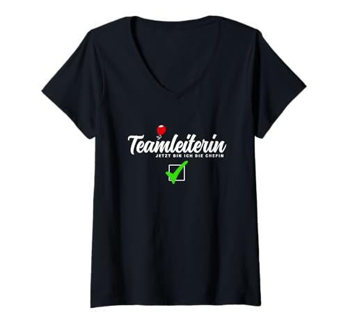 Damen Herzlichen Glückwunsch Chefin Beförderung Frau Teamleiterin T-Shirt mit V-Ausschnitt Damen Herzlichen Glückwunsch Chefin Beförderung Frau Teamleiterin T-Shirt mit V-Ausschnitt von Geschenk Beförderung Frau & Glückwunsch zur Chefin