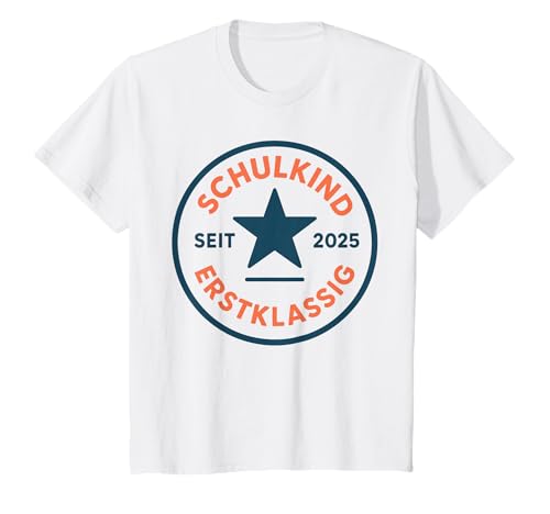 Kinder Schulkind 2025 Einschulung Stern Motiv Erstklassig T-Shirt von Geschenk Einschulung Erstklässler Schulkind