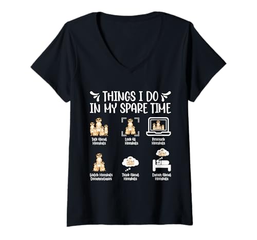 Damen Erdmännchen Kleidung THINGS I DO IN MY SPARE TIME Meerkat T-Shirt mit V-Ausschnitt Damen Erdmännchen Kleidung THINGS I DO IN MY SPARE TIME Meerkat T-Shirt mit V-Ausschnitt von Geschenk Erdmännchen Lustig Shirt Meerkat Kostüm