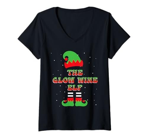 Damen Glühwein Elfe Wichtel Weihnachtsmarkt Lustiges Glühwein T-Shirt mit V-Ausschnitt Damen Glühwein Elfe Wichtel Weihnachtsmarkt Lustiges Glühwein T-Shirt mit V-Ausschnitt von Geschenk Glühwein T-Shirt Glühweinstand Frauen