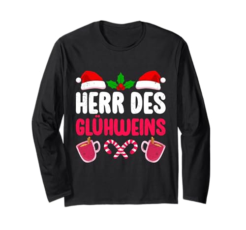 Glühwein HERR DES GLÜHWEINS Lustiges Weihnachts Männer Langarmshirt Glühwein HERR DES GLÜHWEINS Lustiges Weihnachts Männer Langarmshirt von Geschenk Glühwein T-Shirt Lustig Glühweinstand