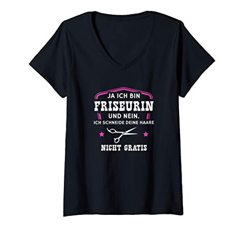 Damen Frisörin Geschenk-Idee für den Friseur-Salon I Sprüche T-Shirt mit V-Ausschnitt Damen Frisörin Geschenk-Idee für den Friseur-Salon I Sprüche T-Shirt mit V-Ausschnitt von Geschenk-Ideen, Fun-Shirt für Friseur-Einrichtung