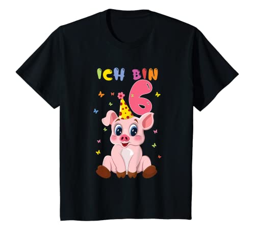 Kinder 6. Geburtstag Mädchen Junge Schweinchen Ich bin 6 Jahre T-Shirt Kinder 6. Geburtstag Mädchen Junge Schweinchen Ich bin 6 Jahre T-Shirt von Geschenk Ideen Junge Mädchen 6. Geburtstag
