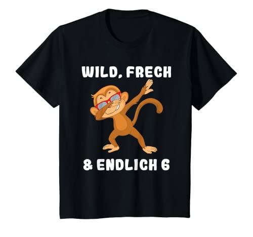 Kinder 6. Geburtstag Junge Mädchen 6 Jahre Wild Frech und Endlich 6 T-Shirt Kinder 6. Geburtstag Junge Mädchen 6 Jahre Wild Frech und Endlich 6 T-Shirt von Geschenk Ideen Jungen Mädchen 6. Geburtstag