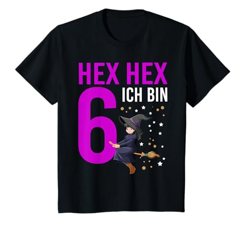 Kinder Hex hex ich bin 6 Geburtstagsshirt Hexen Mädchen Geschenk T-Shirt Kinder Hex hex ich bin 6 Geburtstagsshirt Hexen Mädchen Geschenk T-Shirt von Geschenk Kinder T-Shirts zum 6. Geburtstag