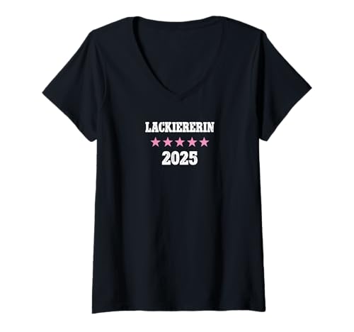 Damen Lackiererin 2025 Prüfung Bestanden Ausbildung T-Shirt mit V-Ausschnitt Damen Lackiererin 2025 Prüfung Bestanden Ausbildung T-Shirt mit V-Ausschnitt von Geschenk Lackiererin 2025 Prüfung Lehre