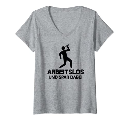 Damen Arbeitslos und Spaß dabei T-Shirt mit V-Ausschnitt Damen Arbeitslos und Spaß dabei T-Shirt mit V-Ausschnitt von Geschenk Lustig Lust