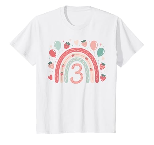 3. Geburtstag Mädchen Erdbeer Deko 3 jährige Mädchen T-Shirt 3. Geburtstag Mädchen Erdbeer Deko 3 jährige Mädchen T-Shirt von Geschenk Mädchen 3 Jahre Geburtstag Jahre Mädchen