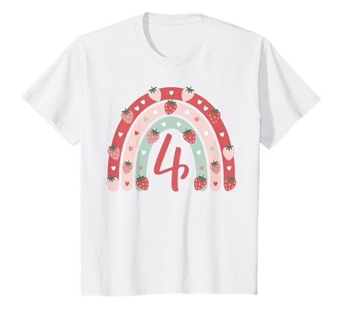 4. Geburtstag Mädchen Erdbeer Deko 4 jährige Mädchen T-Shirt von Geschenk Mädchen 4 Jahre Geburtstag Jahre Mädchen
