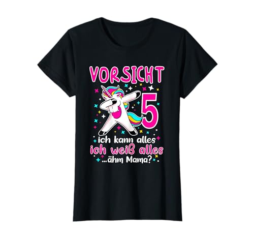 Geburtstag 5 Jahre Mädchen Einhorn Kindergeburtstag T-Shirt von Geschenk Mädchen 5 Jahre Geschenkideen