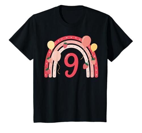 9. Geburtstag Mädchen Erdbeer Deko 9 jährige Mädchen T-Shirt 9. Geburtstag Mädchen Erdbeer Deko 9 jährige Mädchen T-Shirt von Geschenk Mädchen 9 Jahre Geburtstag Jahre Mädchen