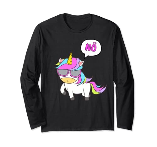 Nö Damen coole Sprüche lustig mit Aufdruck Statement Einhorn Langarmshirt Nö Damen coole Sprüche lustig mit Aufdruck Statement Einhorn Langarmshirt von Geschenk Motiv Comic witzig Frauen Mädchen