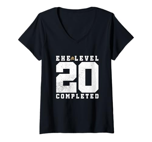 Damen Ehe Level 20 Completed 20. Hochzeitstag Porzellanhochzeit T-Shirt mit V-Ausschnitt Damen Ehe Level 20 Completed 20. Hochzeitstag Porzellanhochzeit T-Shirt mit V-Ausschnitt von Geschenk Porzellanhochzeit & 20. Hochzeitstag