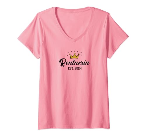 Damen Rentnerin 2024 Damen Pensionierung Pension Ruhestand Rente T-Shirt mit V-Ausschnitt Damen Rentnerin 2024 Damen Pensionierung Pension Ruhestand Rente T-Shirt mit V-Ausschnitt von Geschenk Rente 2024 lustige Geschenkidee Rentnerin