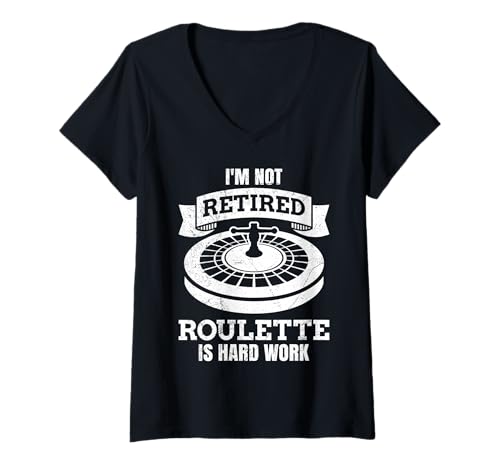 Damen Roulette NICHT RENTE ROULETTE KEIN ZUCKERSCHLECKEN Lustiges T-Shirt mit V-Ausschnitt von Geschenk Roulette Spiel Shirts Roulette Casino