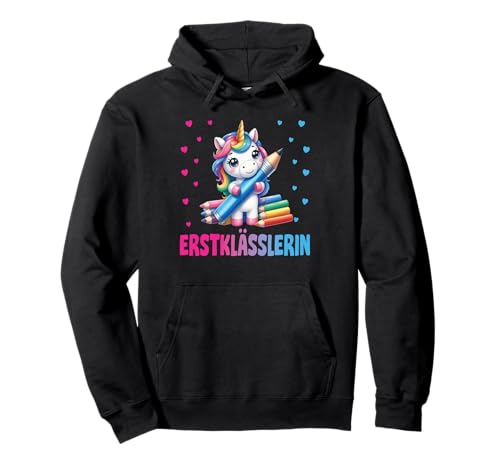 Einschulung Mädchen Schulkind Schule Erstklässler Einhorn Pullover Hoodie Einschulung Mädchen Schulkind Schule Erstklässler Einhorn Pullover Hoodie von Geschenk Schule Schultüte Kinder - Kita Abschied