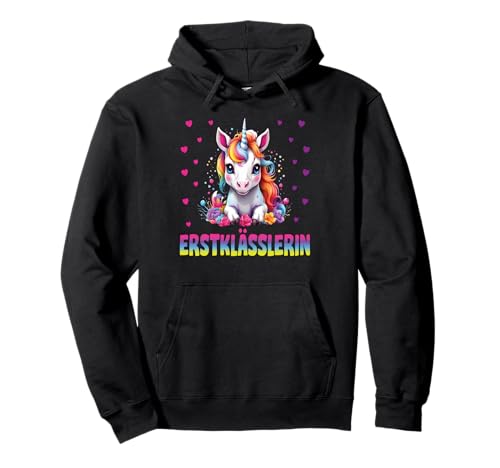 Einschulung Mädchen Schulkind Schule Erstklässler Einhorn Pullover Hoodie von Geschenk Schule Schultüte Kinder - Kita Abschied