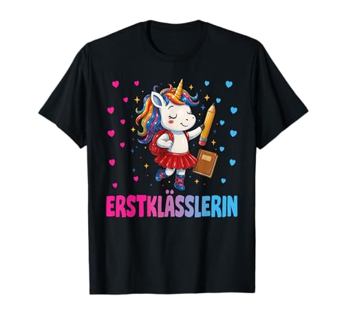 Einschulung Schulkind Schule Erstklässler Mädchen Einhorn T-Shirt Einschulung Schulkind Schule Erstklässler Mädchen Einhorn T-Shirt von Geschenk Schule Schultüte Kinder - Kita Abschied