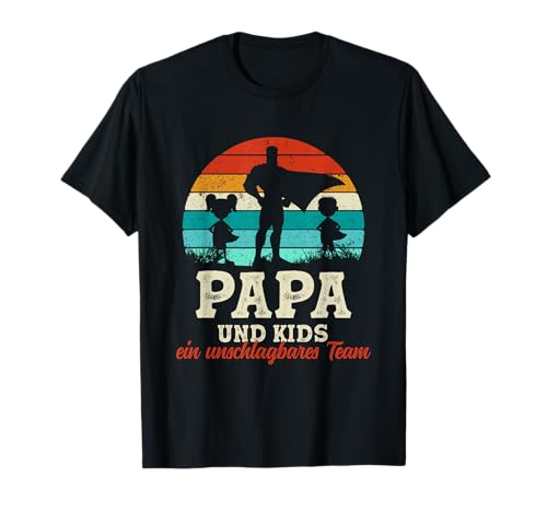 Team Papa Kids Zwei Kinder Bester Papa Vatertag Super Papa T-Shirt Team Papa Kids Zwei Kinder Bester Papa Vatertag Super Papa T-Shirt von Geschenk Super Papa Geburtstag Vatertagsgeschenk