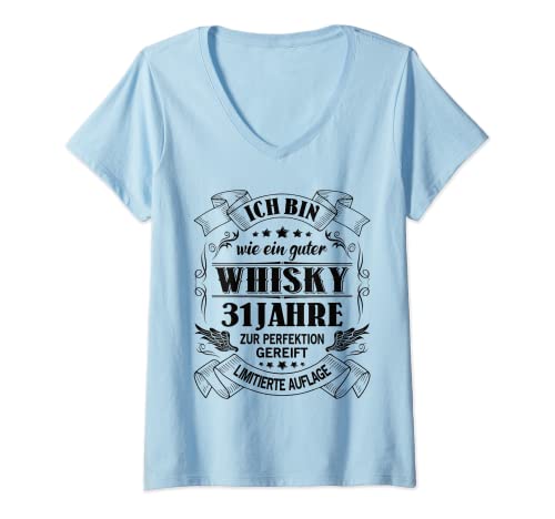 Damen 31. Geburtstag Whisky 31 Jahre zur Perfektion gereift T-Shirt mit V-Ausschnitt Damen 31. Geburtstag Whisky 31 Jahre zur Perfektion gereift T-Shirt mit V-Ausschnitt von Geschenk Whisky Zum 31. Geburtstag Mann und Frau