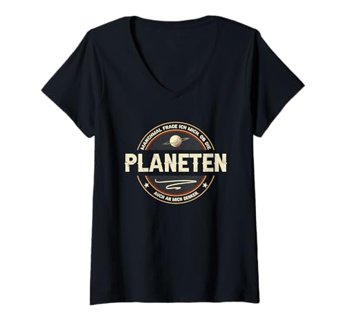Damen Astronomie Gadgets Planetologie Planetensystem Astrophysiker T-Shirt mit V-Ausschnitt von Geschenk für Astrophysiker & Astronomie Gadgets