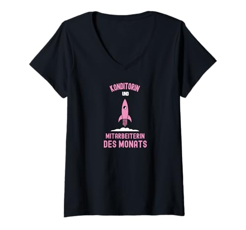 Damen Beste Konditor Mitarbeiterin des Monats Danke T-Shirt mit V-Ausschnitt Damen Beste Konditor Mitarbeiterin des Monats Danke T-Shirt mit V-Ausschnitt von Geschenk für Beste Konditor Mitarbeiterin