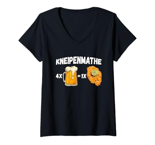Damen Bierfans Kneipenmathe Schnitzel Gadgets Bier Kneipenwirt T-Shirt mit V-Ausschnitt Damen Bierfans Kneipenmathe Schnitzel Gadgets Bier Kneipenwirt T-Shirt mit V-Ausschnitt von Geschenk für Bierfans & Schnitzel Gadgets