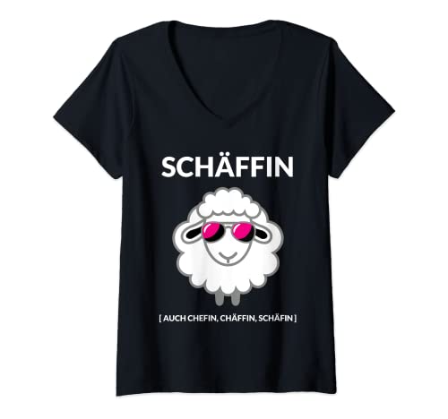 Damen Schäffin Schäfin Schaf Beste Chefin Geschenke Geschenk Chef T-Shirt mit V-Ausschnitt Damen Schäffin Schäfin Schaf Beste Chefin Geschenke Geschenk Chef T-Shirt mit V-Ausschnitt von Geschenk für Chefin Geschenkideen für den Chef