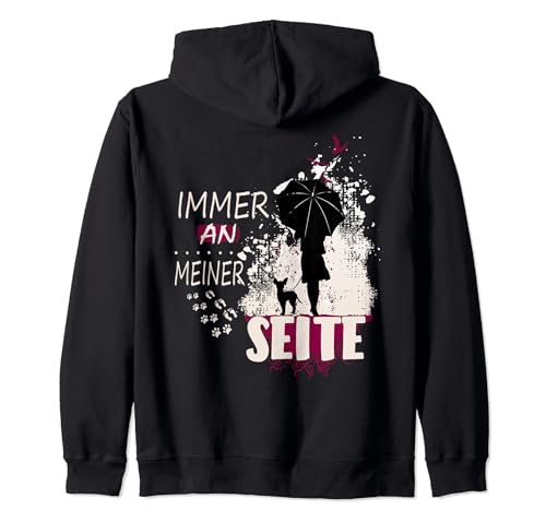 Chihuahua Hund Damen - Immer an meiner Seite Hundebesitzer - Kapuzenjacke von Geschenk für Hunde Zubehör Haustier Hundeliebhaber