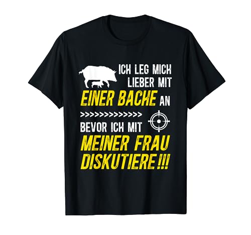 Jagdmotiv Jagd Herren Wildschwein Jäger Jagdspruch Jungjäger T-Shirt von Geschenk für Jäger lustig Geschenkidee Jagd