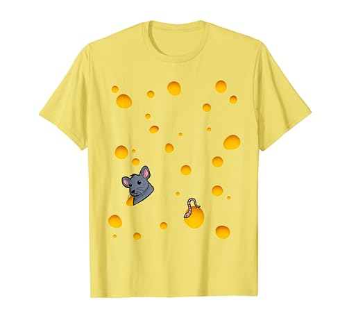 Käse Karneval Kostüm Käsekostüm Fasching Kinder Kaese Maus T-Shirt Käse Karneval Kostüm Käsekostüm Fasching Kinder Kaese Maus T-Shirt von Geschenk für Käseliebhaber Lustiges Oberteil Käse