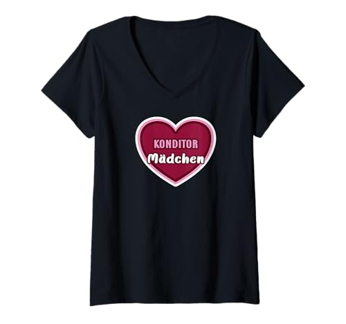 Damen Konditor Mädchen Kind KonditorMädchen T-Shirt mit V-Ausschnitt Damen Konditor Mädchen Kind KonditorMädchen T-Shirt mit V-Ausschnitt von Geschenk für Konditor Mädchen Mädchengeschenk