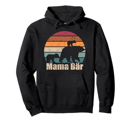 Retro Mama Bär von 2 Kindern Muttertag Zweifach Mama hoch 2 Pullover Hoodie Retro Mama Bär von 2 Kindern Muttertag Zweifach Mama hoch 2 Pullover Hoodie von Geschenk für Mama Bär von zwei Kindern