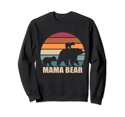 Mama Bär von 2 Kindern Muttertag Zweifach Mama Sweatshirt von Geschenk für Mama Bär