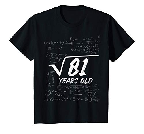 Kinder Wurzel 81 = 9 Jahre Geburtstags T-Shirt Kinder Wurzel 81 = 9 Jahre Geburtstags T-Shirt von Geschenk für Mathematiker und Wissenschaftler