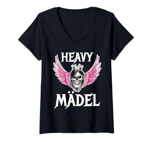 Damen Geschenke für Heavy Metal Fans Heavy Mädel Bikerin Rockerin T-Shirt mit V-Ausschnitt Damen Geschenke für Heavy Metal Fans Heavy Mädel Bikerin Rockerin T-Shirt mit V-Ausschnitt von Heavy Metal Fan Bikerin Rockerin Motorradfahrerin
