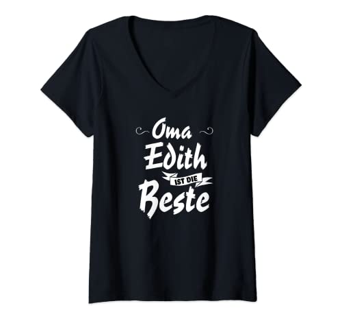 Damen Oma Edith ist die Beste - Oma Geschenk T-Shirt mit V-Ausschnitt Damen Oma Edith ist die Beste - Oma Geschenk T-Shirt mit V-Ausschnitt von Geschenk für Oma - Personalisiert Vorname