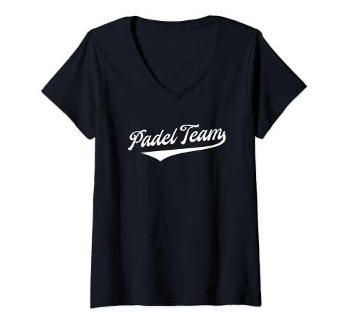 Damen Padel Tennis Zubehör Paddle-Tennis Club Pádel Padel-Verein T-Shirt mit V-Ausschnitt Damen Padel Tennis Zubehör Paddle-Tennis Club Pádel Padel-Verein T-Shirt mit V-Ausschnitt von Geschenk für Padel Tennis Spieler und Spielerin